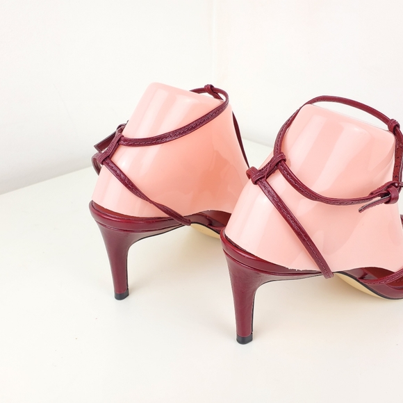 Zara women leather strappy heel sandals red size 10 - Picture 7 of 15